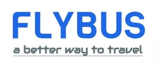 flybus-bus-hire-company-logo flybus bus hire company logo design blue color text