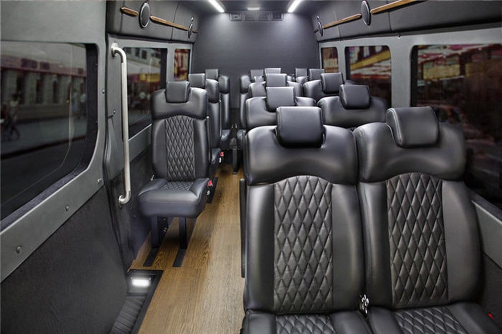 flybus minibus hire fleet mercedes-benz sprinter minibus inside luxury leather seats