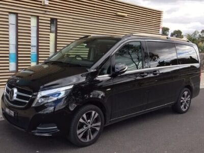 flybus minivan fleet mercedes v-class black color 7 seater