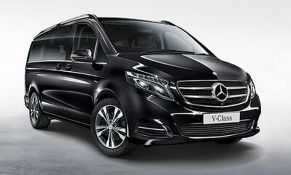 flybus minivan hire fleet mercedes-benz v-class avant-garde black color 7 seater